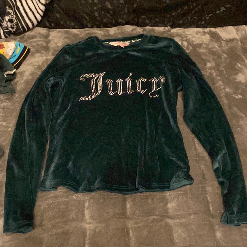 Juicy Couture Green Graphic Long Sleeve Hoodie